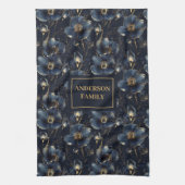 Chic Navy Gold Kitchen Towel Elegant Gift Idea キッチンタオル (縦)