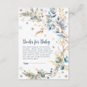 Chic Navy & Gold Snowflake Books Instead of Card  エンクロージャーカード (正面)