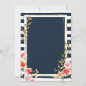 Chic Navy Last Toast On The Coast Bridal Shower 招待状 (裏面)