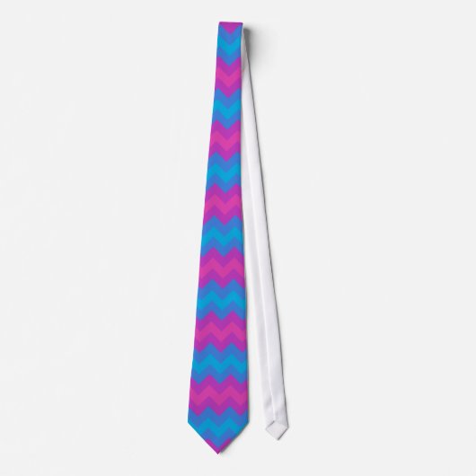 Chic Necktie: Magenta, Purple and Blue Chevrons ネクタイ (正面)