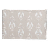 Chic neutral beige Heron Heritage Revival 枕カバー (裏面)