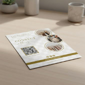 Chic Neutral Checker Boutique QR Code Photo チラシ