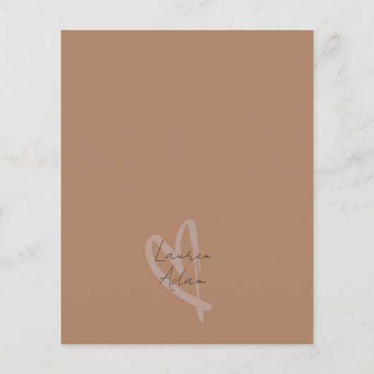 Chic Neutral Drawn Heart BUDGET Wedding Invitation (裏面)