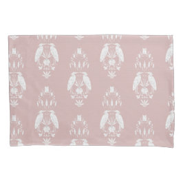 Chic neutral dusty pink Heron Heritage Revival 枕カバー