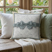 Chic Neutral Floral Croquet Bow Home Décor クッション