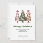 Chic Neutral Leopard Pattern Christmas Tree Card シーズンカード (正面)