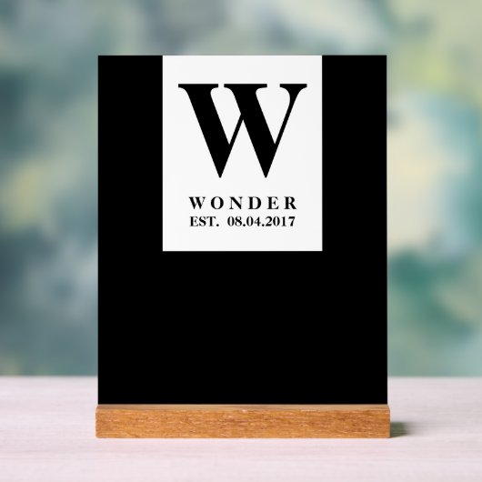 Chic Newly Wed Design アクリルサイン (ニュートラル)