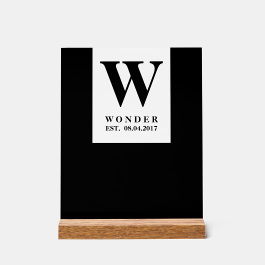 Chic Newly Wed Design アクリルサイン (正面)