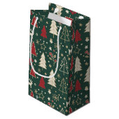 Chic Nordic Winter Wonderland Seamless Pattern スモールペーパーバッグ (裏面アングル)