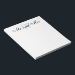 CHIC NOTEPAD_"Mr.And Mrs."ホワイト ノートパッド<br><div class="desc">「ミスター・アンド・ミセス」ホワイト。ブラック/グレー文字</div>