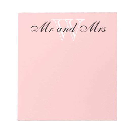 CHIC NOTEPAD_」「Mr. and Mrs.」ホワイト/赤面PINK ノートパッド (正面)