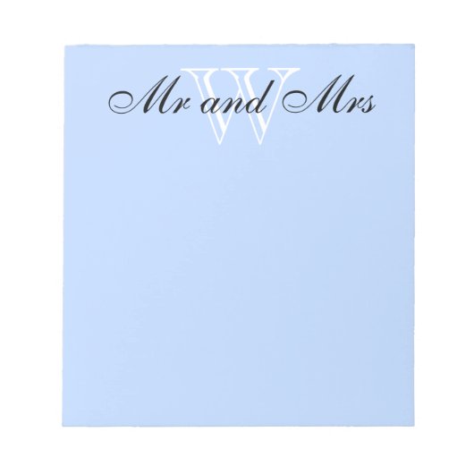 CHIC NOTEPAD_」「Mr. and Mrs.」 WHITE/BLUE ノートパッド (正面)