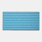 Chic Ocean Blue Glitter Style Horizontal Stripes デスクマット (正面)