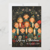 Chic Old Fashioned Christmas Carols Holiday Card シーズンカード (正面)