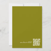 Chic Olive Green Groom's Party Invite QR Code RSVP 招待状 (裏面)