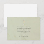 Chic Olive Roman Catholic Baptism サンキューカード (正面/裏面)
