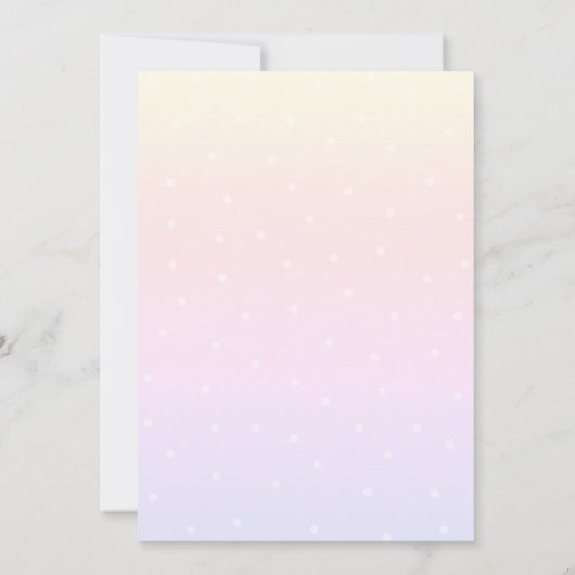 Chic Ombre Bow Gold Cross Baptism 招待状 (裏面)