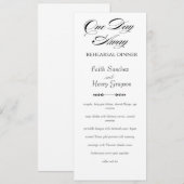 Chic One Day Away Rehearsal Dinner Menu Card 招待状 (正面/裏面)