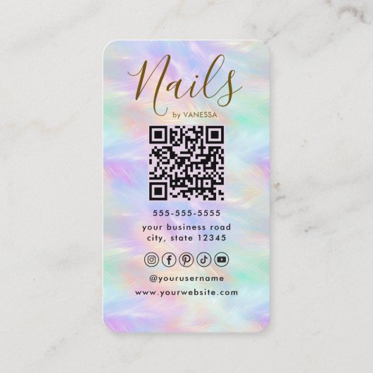 Chic Opal Manicurist Artist Modern Nail Studio 名刺 (裏面)