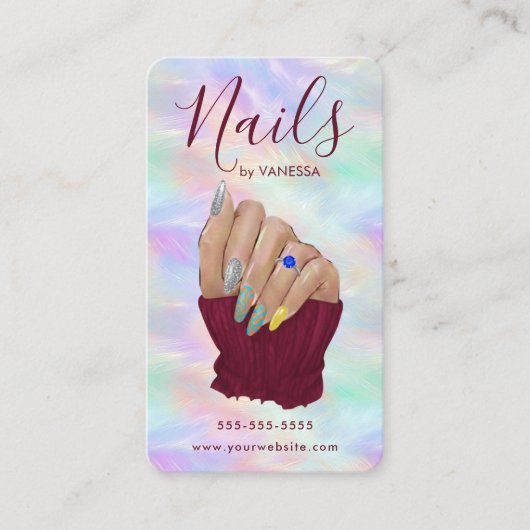 Chic Opal Manicurist Artist Nail Studio Modern 名刺 (正面)