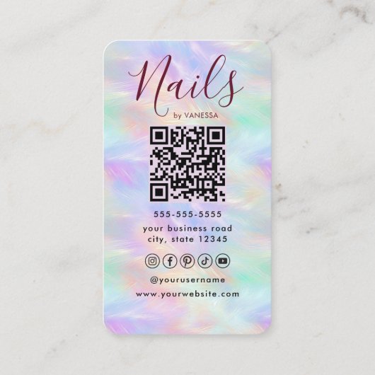 Chic Opal Manicurist Artist Nail Studio Modern 名刺 (裏面)