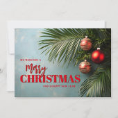 Chic Palms and Ornaments Business Logo Christmas シーズンカード (正面)