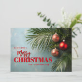 Chic Palms and Ornaments Business Logo Christmas シーズンカード (スタンド正面)