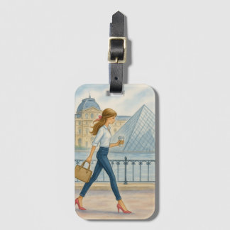 Chic Paris Girl by The Louvre Luggage Tag ラゲッジタグ