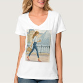 Chic Paris Girl by The Louvre Tシャツ (正面)