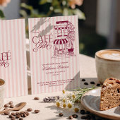 Chic Parisian Café Bébé French Baby Shower 招待状