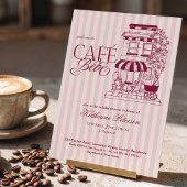 Chic Parisian Café Bébé French Baby Shower 招待状