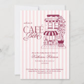 Chic Parisian Café Bébé French Baby Shower 招待状 (正面)