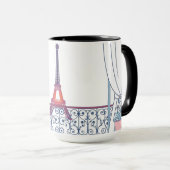 Chic Parisian Window Haussmann Style Custom Name マグカップ (正面右)