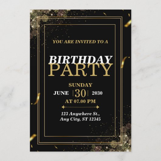 “Chic Pastel Birthday Invite – Modern Stylish Card 招待状 (正面)
