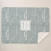 Chic Pastel Grey Script Mother’s Day Best Gift  シェルパブランケット (正面(横))