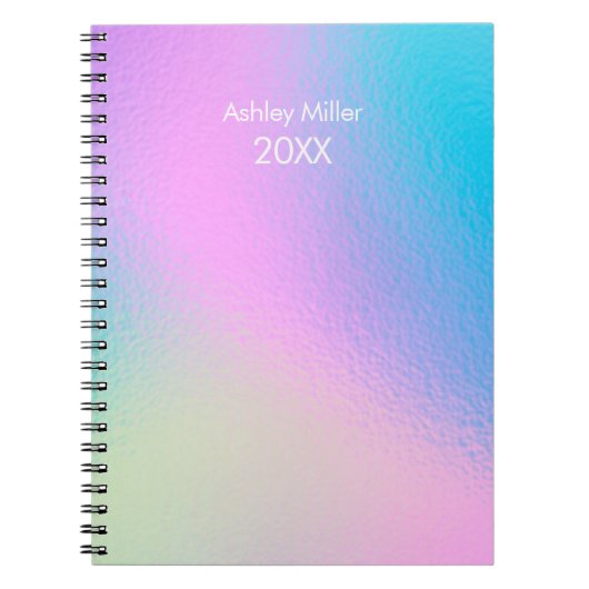 Chic Pastel Holographic Customize ノートブック (正面)