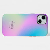 Chic Pastel Holographic Personalized Name iPhoneケース (裏面横)