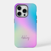 Chic Pastel Holographic Personalized Name iPhoneケース (裏面)
