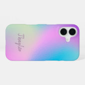 Chic Pastel Holographic Personalized Name iPhone 16ケース (裏面横)
