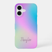 Chic Pastel Holographic Personalized Name iPhone 16ケース (裏面)