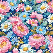 Chic pastel pink blue preppy floral gift blanket フリースブランケット