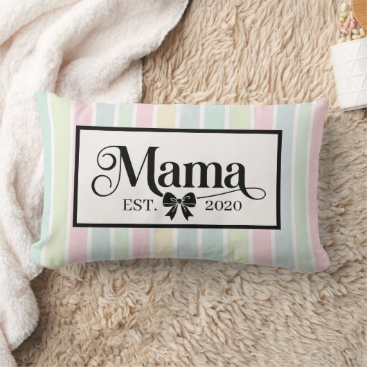 Chic Pastel Rainbow Custom Mama Keepsake ランバークッション (ブランケット)