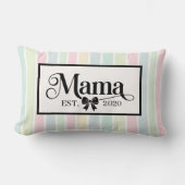 Chic Pastel Rainbow Custom Mama Keepsake ランバークッション (正面)