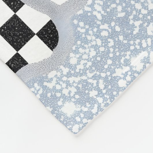 Chic Patchwork Suspicious Black Cat Gingham & Chec フリースブランケット (角)