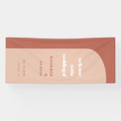 Chic Peach Terracotta Arch Welcome to our Wedding 横断幕 (横)