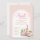 Chic Pearls and Prosecco Bridal Invitation Invite 招待状 (正面)