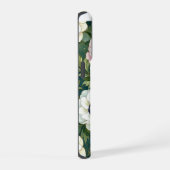 Chic peonies anemones stained Glass effect iPhoneケース (右側面)