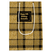 Chic Personalized Black Gold Minimalist Gift Bag ミディアムペーパーバッグ (裏面)