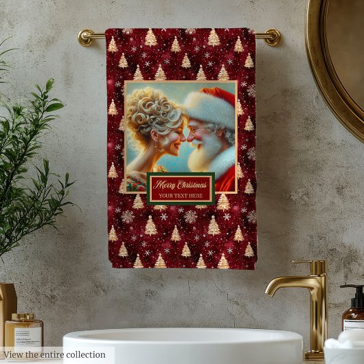 Chic Personalized Cranberry Gold Bath Towel バスタオルセット