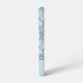 Chic Personalized Name/ Pastel Blue Leaf Motif  Samsung Galaxyケース (左側面)